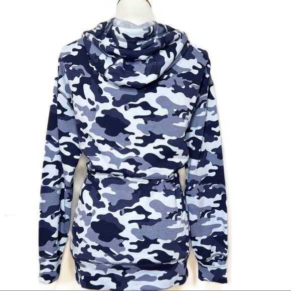 SOLD-NWT Fabletics Navy Blue Camo Zip Up Hoodie Sweatshirt - Picture 5 of 12